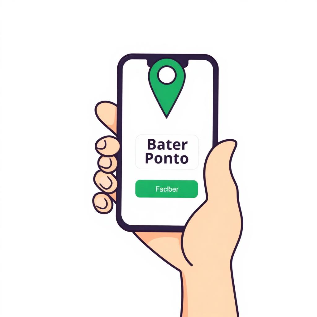 Funcionário batendo ponto pelo celular com GPS